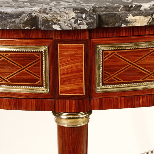 Console demi-lune époque Louis XVI estampillée de Lacroix - Galerie Gilles Linossier