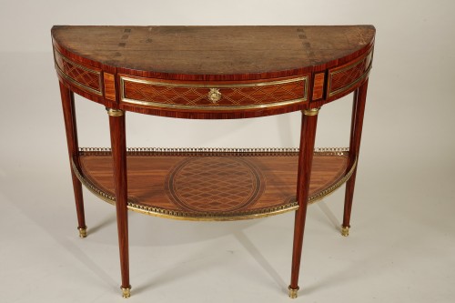 XVIIIe siècle - Console demi-lune époque Louis XVI estampillée de Lacroix