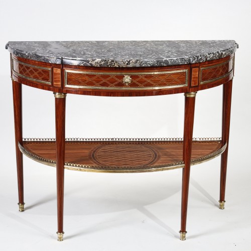 Console demi-lune époque Louis XVI estampillée de Lacroix - Louis XVI