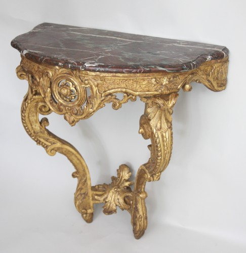 Regency gilt-wood wall console table - Furniture Style French Regence