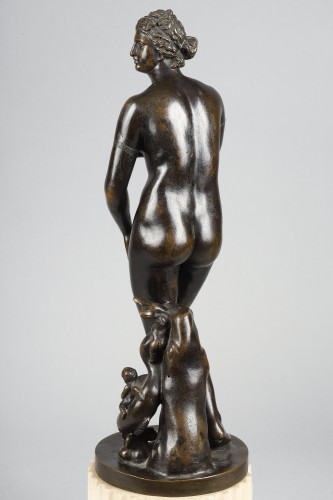 Antiquités - Pair of late 18th-century bronzes depicting  the Venus de Medici and Apollo