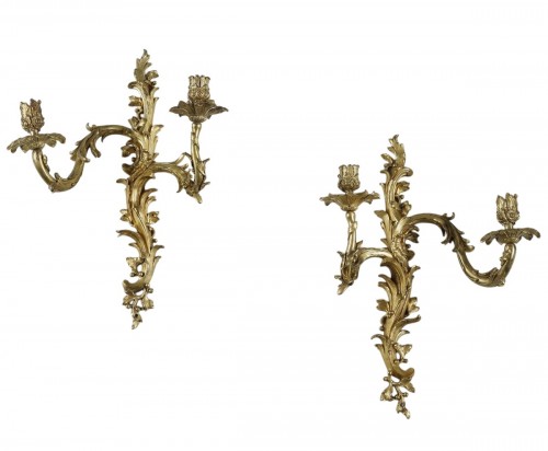 Paire d’appliques Louis XV au C couronné