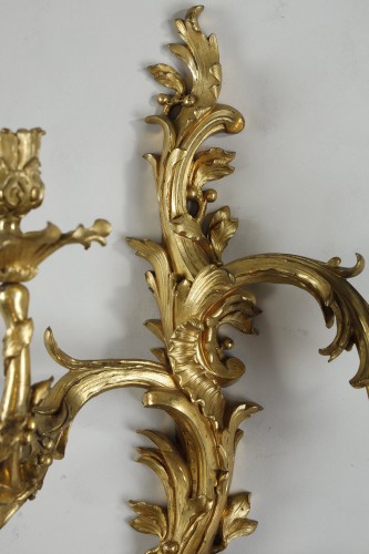Louis XV - Pair of Louis XV with « C couronné » wall lights