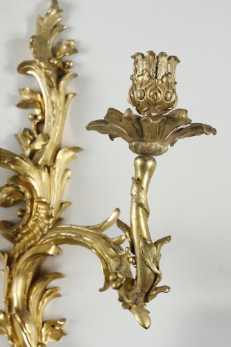 Antiquités - Pair of Louis XV with « C couronné » wall lights