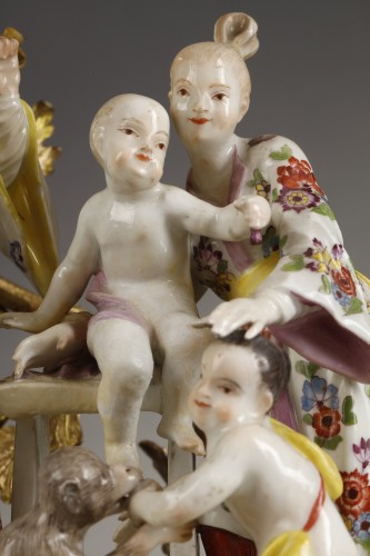 Antiquités - Set of large Meissen figures, Louis XV period