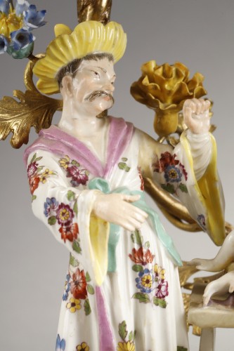 Antiquités - Set of large Meissen figures, Louis XV period
