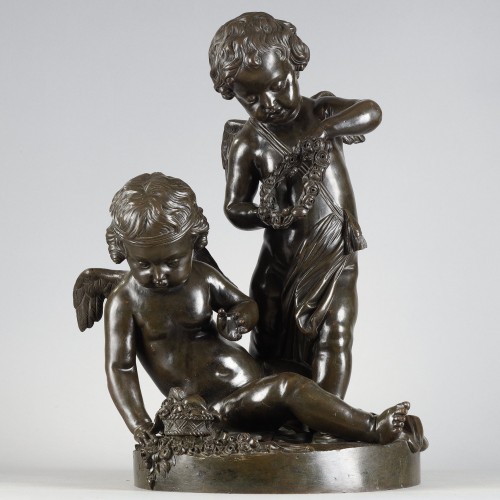 Sculpture  - Pair of bronze groups of putti, late 18th century