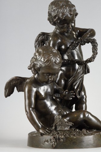 18th century - Pair of bronze groups of putti, late 18th century