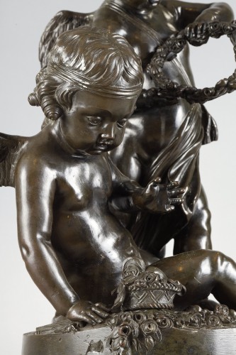Pair of bronze groups of putti, late 18th century - 