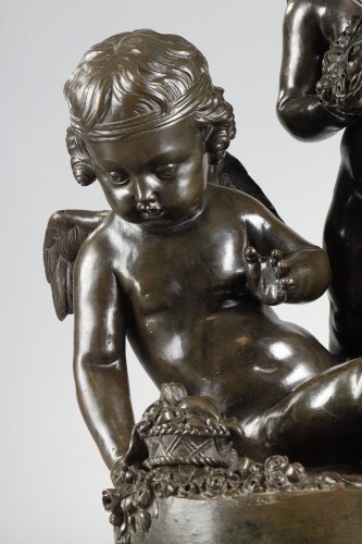  - Pair of bronze groups of putti, late 18th century