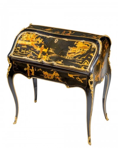 Louis XV period European lacquer slant-front desk attributed to Jacques Dub