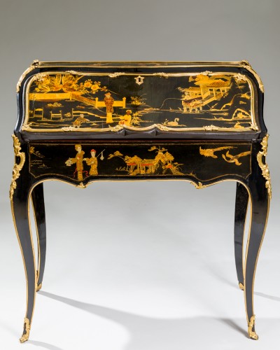 Furniture  - Louis XV period European lacquer slant-front desk attributed to Jacques Dub