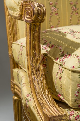 Paire de fauteuils Louis XVI estampillé Sené - Sièges Style Louis XVI