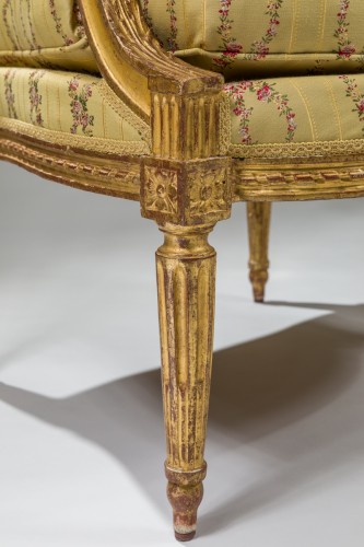 Louis XVI - Paire de fauteuils Louis XVI estampillé Sené