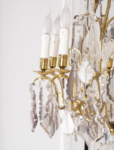 19th century - A French 19th century crystal cage chandelier