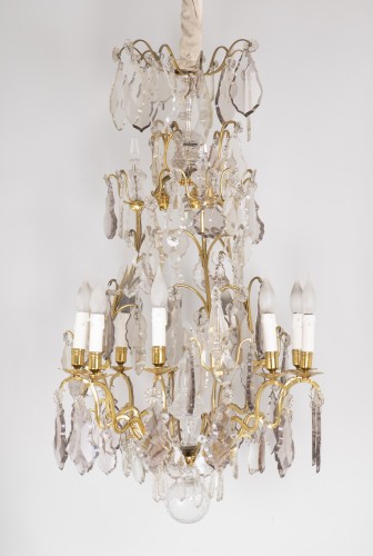  - A French 19th century crystal cage chandelier