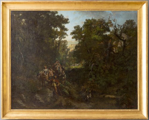 Hunting Scene - Prudent Leray (1820-1879)