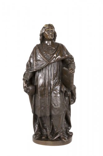 A bronze figure of Bossuet by Albert-Ernest Carrier Belleuse