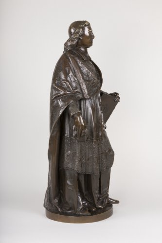 A bronze figure of Bossuet by Albert-Ernest Carrier Belleuse - Sculpture Style 