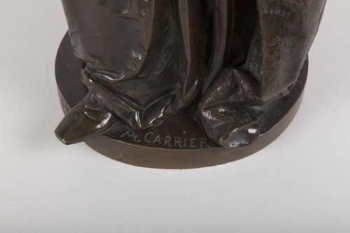 19th century - A bronze figure of Bossuet by Albert-Ernest Carrier Belleuse