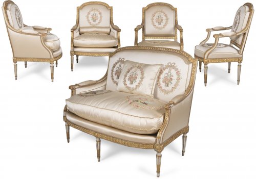 Grand mobilier de salon d'époque Louis XVI