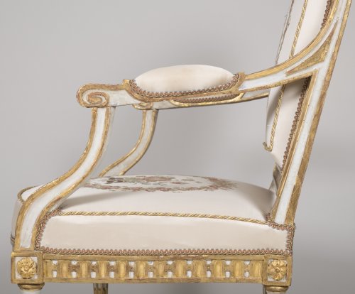 Antiquités - Grand mobilier de salon d'époque Louis XVI