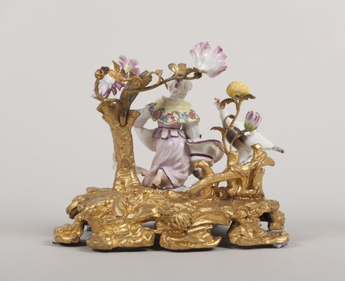 XVIIIe siècle - Groupe en porcelaine polychrome de Meissen