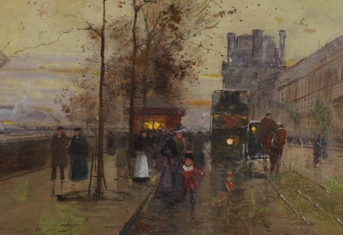 Quai du Louvre, Edouard Cortes (1882-1969) - Tableaux et dessins Style 