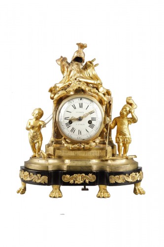 French Transition period gilt bronze mantel clock