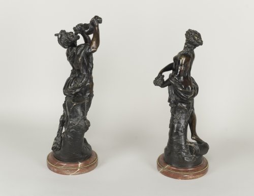 Statuettes en bronze de Bacchus et d'une Bacchante - Galerie Gilles Linossier