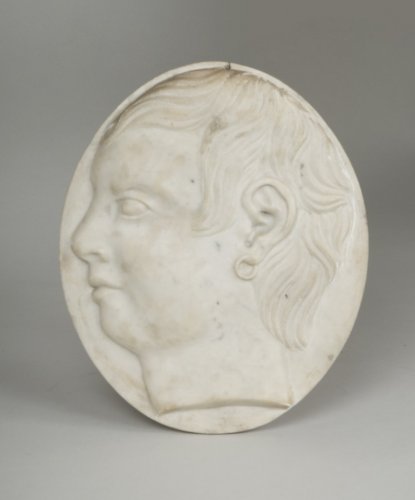 Sculpture  - marble medallion depicting a young man