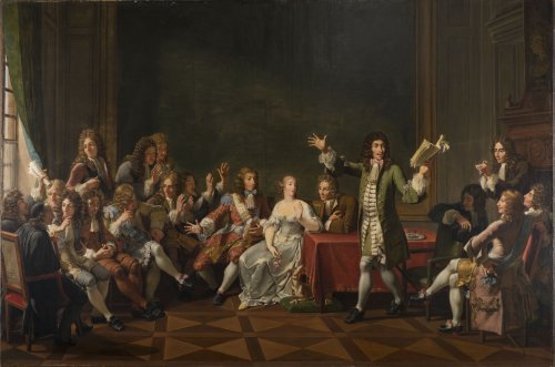 Molière Reading Tartuffe at Ninon de Lenclos&#039;s by Monsiau