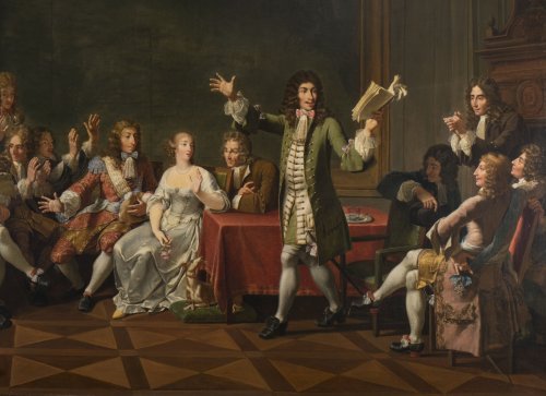 Molière Reading Tartuffe at Ninon de Lenclos&#039;s by Monsiau - Paintings & Drawings Style 