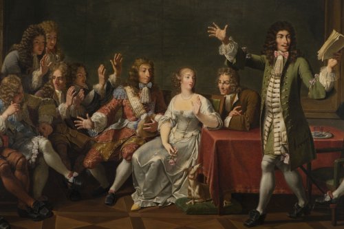 Paintings & Drawings  - Molière Reading Tartuffe at Ninon de Lenclos&#039;s by Monsiau