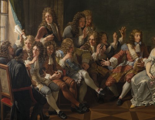 Molière Reading Tartuffe at Ninon de Lenclos&#039;s by Monsiau - 