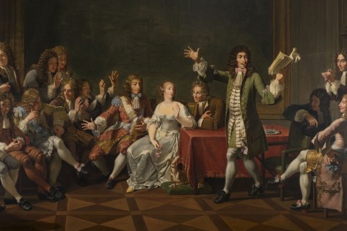 XIXe siècle - Nicolas André Monsiau (1754-1837) - Molière lisant sa comédie du Tartuffe chez Ninon de Lenclos 