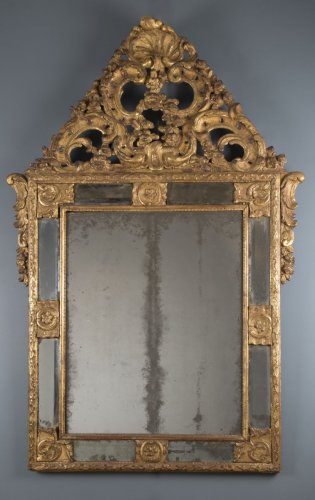 XVIIIe siècle - Miroir à fronton d'époque Régence