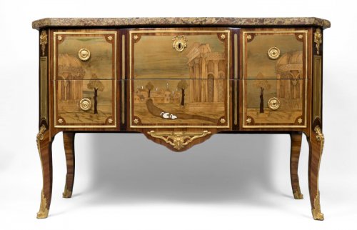 French Transition Commode Stamped by Gilbert