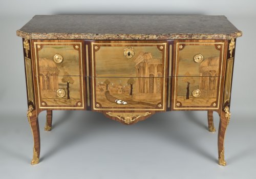 French Transition Commode Stamped by Gilbert - Furniture Style Transition