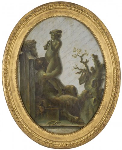 Paire de médaillons érotiques, signés Saint Roi et daté 1786