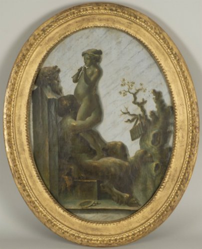 Paire de médaillons érotiques, signés Saint Roi et daté 1786 - Tableaux et dessins Style Louis XVI