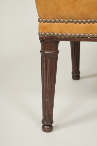 Pair of Mahogany &quot;ponteuses&quot; chairs stamped G.Jacob - 