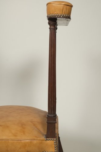 18th century - Pair of Mahogany &quot;ponteuses&quot; chairs stamped G.Jacob