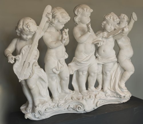 Sculpture Sculpture en Marbre - Grande sculpture en marbre blanc de Carrare d'époque XIXe