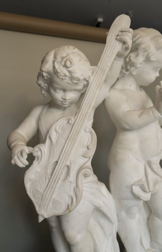  - Grande sculpture en marbre blanc de Carrare d'époque XIXe