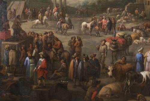 Scène de marché - Peeter van Bredael (1629-1719) - Galerie Gilles Linossier