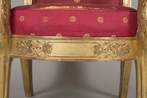 Sièges Fauteuil & Bergère - Paire de fauteuils aux accotoirs à tête de lions, estampille L. Bellange