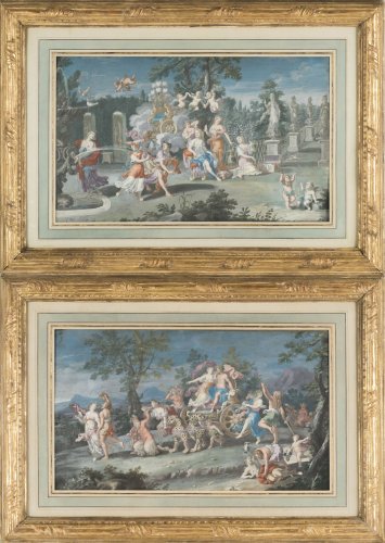 Pair of gouaches - attributed to Richard Van Orley 