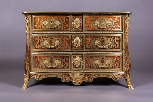 Commode en marqueterie Boulle attribuée à Nicolas Sageot - Mobilier Style Louis XIV