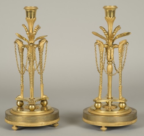 Pair of louis XVI candlesticks - Lighting Style Louis XVI